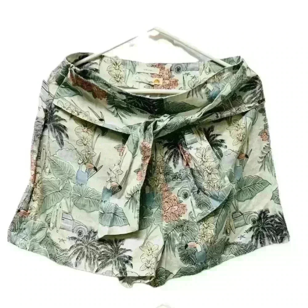 C&C California Faux Wrap High Waisted Linen Shorts Women’s Size 8
